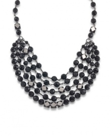 Make an elegant entrance with Carolee's beaded statement necklace. Layered with jet crystals, it's set in hematite tone mixed metal. Approximate length: 24 inches. Make an elegant entrance with Carolee's beaded statement necklace. Layered with jet crystals, it's set in hematite tone mixed metal. Approximate length: 24 inches.