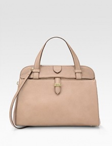 Sumptuous calfskin in a a beautifully structured silhouette, sleek yet roomy enough for all your essentials.Double top handles, 4½ dropRemovable shoulder strap, 18 dropTop zip closureTwo outside magnetic snap pocketsOne inside open pocketProtective metal feetLinen lining14W X 10½H X 6DMade in Italy Sumptuous calfskin in a a beautifully structured silhouette, sleek yet roomy enough for all your essentials.Double top handles, 4½ dropRemovable shoulder strap, 18 dropTop zip closureTwo outside magnetic snap pocketsOne inside open pocketProtective metal feetLinen lining14W X 10½H X 6DMade in Italy