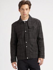Featuring a classic plaid and signature Alexander Wang tailoring, a brilliant three-pocket jacket.Button frontDropped shouldersButtoned cuffsFront pocketsFully linedAbout 27 from shoulder to hem80% wool/10% polyester/10% nylonDry cleanImported Featuring a classic plaid and signature Alexander Wang tailoring, a brilliant three-pocket jacket.Button frontDropped shouldersButtoned cuffsFront pocketsFully linedAbout 27 from shoulder to hem80% wool/10% polyester/10% nylonDry cleanImported