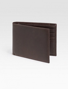 EXCLUSIVELY OURS. A standard-bearer of classic style, crafted in our own pebbled calfskin leather. One bill compartment Seven card slots 4½ X 3½ Imported EXCLUSIVELY OURS. A standard-bearer of classic style, crafted in our own pebbled calfskin leather. One bill compartment Seven card slots 4½ X 3½ Imported