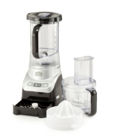 The core of the kitchen. An all-in-one tool takes on every task with a dual speed system that blends, processes and juices. Including a universal citrus juicer attachment, shredding disc, slicing disc and a 40 oz. jar, this versatile do-it-all saves countertop space and takes on tasks with confidence. 1-year warranty. Model WPBLFP40B. The core of the kitchen. An all-in-one tool takes on every task with a dual speed system that blends, processes and juices. Including a universal citrus juicer attachment, shredding disc, slicing disc and a 40 oz. jar, this versatile do-it-all saves countertop space and takes on tasks with confidence. 1-year warranty. Model WPBLFP40B.