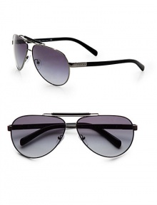 A sophisticated style designed in lightweight metal with engraved logo temple accent. Available in gunmetal with gradient black lenses.Metal100% UV ProtectionImported A sophisticated style designed in lightweight metal with engraved logo temple accent. Available in gunmetal with gradient black lenses.Metal100% UV ProtectionImported