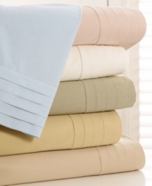 Rest easy in serene luxury with this sheet set, boasting supremely cozy 400-thread count Supima cotton with pristine pleating along the cuff for a dash of chic style. Comes in six versatile hues. Rest easy in serene luxury with this sheet set, boasting supremely cozy 400-thread count Supima cotton with pristine pleating along the cuff for a dash of chic style. Comes in six versatile hues.