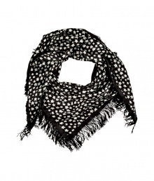 Add a celestially-inspired accent to any ensemble with Steffen Schrauts chic black and cream silk foulard - Stylish star print and elegant black fringe trim - Perennially cool triangular style ideal for knotting or draping at the neck - Pair with everything from a t-shirt and leather jacket or a cashmere pullover to a solid knit dress and blazer Add a celestially-inspired accent to any ensemble with Steffen Schrauts chic black and cream silk foulard - Stylish star print and elegant black fringe trim - Perennially cool triangular style ideal for knotting or draping at the neck - Pair with everything from a t-shirt and leather jacket or a cashmere pullover to a solid knit dress and blazer