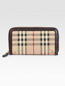 Iconic check design, trimmed and lined in supple leather, with a zip-around closure. Zipper closure Inside middle zipper pocket, 12 credit card slots, two bill slots Leather lining 7½W X 4H X 1D Imported Please note: Position of logo may vary. Iconic check design, trimmed and lined in supple leather, with a zip-around closure. Zipper closure Inside middle zipper pocket, 12 credit card slots, two bill slots Leather lining 7½W X 4H X 1D Imported Please note: Position of logo may vary.