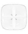 Shimmering droplets trickle in from the platinum-banded edges of this bright white divided server. A stylized leaf marks each section, perfect for dips, olives or nuts and finger foods. From Lenox's Enchanted Seasons collection of serveware and serving dishes. Qualifies for Rebate