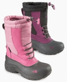 Perfect for the most active explorers, these Alpenglow II boots from The North Face are water-resistant with a protective rubber shell to keep performing in tough conditions. The easy on and easy off and flexible feel all mean her toes will stay cozy. Perfect for the most active explorers, these Alpenglow II boots from The North Face are water-resistant with a protective rubber shell to keep performing in tough conditions. The easy on and easy off and flexible feel all mean her toes will stay cozy.