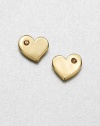 Be sweetheart in this stone accented heart design. Glass stoneGoldtone-plated brassSize, about .5Post backImported 