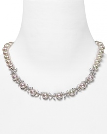 Dress up your signature LBD with Majorica's glowing pearl necklace with sparkling cubic zirconia accents.