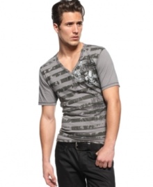 This y-neck henley from INC International Concepts upgrades any denim look.