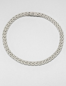 EXCLUSIVELY AT SAKS. A deco-inspired style featuring hand-set, pavé crystal links in a rail design. CrystalsRhodium-plated brassLength, about 16Tongue and box closureImported EXCLUSIVELY AT SAKS. A deco-inspired style featuring hand-set, pavé crystal links in a rail design. CrystalsRhodium-plated brassLength, about 16Tongue and box closureImported
