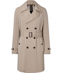 Detailed is soft cotton with toned-down heritage features and a button-in characteristic check wool lining, Burberry Brits belted trench is the perfect weigh for all four seasons - Wide notched collar, long sleeves with belted cuffs, double-breasted front button placket, belted waistline, rain flap, button-in characteristic check vest lining - Loosely tailored silhouette - Pair with cotton pullovers, tailored trousers and lace-ups Detailed is soft cotton with toned-down heritage features and a button-in characteristic check wool lining, Burberry Brits belted trench is the perfect weigh for all four seasons - Wide notched collar, long sleeves with belted cuffs, double-breasted front button placket, belted waistline, rain flap, button-in characteristic check vest lining - Loosely tailored silhouette - Pair with cotton pullovers, tailored trousers and lace-ups