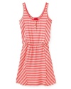 Stylish ease is effortlessly achieved with a day dress from Little Ella. A contrasting stripe pattern and henley-inspired front placket provides of-the-moment appeal.