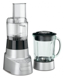 An unstoppable duo for mincing, chopping, slicing, shredding and more, this blender and food processor combo is the cornerstone of the kitchen, tackling anything thrown its way. Armed with an ultra-sharp stainless steel blade, this powerhouse has a high-performance motor that operates at four speeds. 3-year limited warranty. An unstoppable duo for mincing, chopping, slicing, shredding and more, this blender and food processor combo is the cornerstone of the kitchen, tackling anything thrown its way. Armed with an ultra-sharp stainless steel blade, this powerhouse has a high-performance motor that operates at four speeds. 3-year limited warranty.