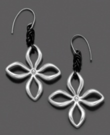 The perfect way to freshen up both evening wear or every day, these flower-shaped mixed metal earrings from Fossil add charm to any occasion. With a knotted black leather cord. Drop measures approximately 1-3/4 inches.