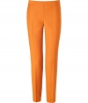 Channel chic 1960s-inspired style with these classic wool pants from Moschino C&C - Flat front, straight leg with creasing, exposed side zip closure - Wear with a cowl neck sweater, platform heels, and an oversized tote