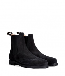 Inject classic sophistication into your look with these brogued suede Chelsea boots from traditional Viennese shoemaker Ludwig Reiter - Rounded toe, brogued trim, tonal elasticized side inserts, back pull, rubber lug sole - Ankle height - Pair with jeans or tailored trousers, a sleek button-down, and slim cut blazer Inject classic sophistication into your look with these brogued suede Chelsea boots from traditional Viennese shoemaker Ludwig Reiter - Rounded toe, brogued trim, tonal elasticized side inserts, back pull, rubber lug sole - Ankle height - Pair with jeans or tailored trousers, a sleek button-down, and slim cut blazer