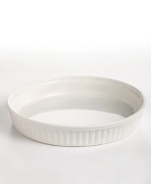 Many of Martha's favorite dishes are served straight from the oven. This understated quiche dish is beautiful enough to have a place at the dining table, yet durable enough for the rigors of baking. Many of Martha's favorite dishes are served straight from the oven. This understated quiche dish is beautiful enough to have a place at the dining table, yet durable enough for the rigors of baking.