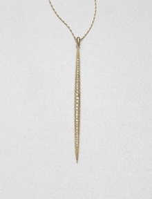Like a pod protecting its precious contents, this aptly-named pendant offers a graceful, graduated row of dazzling diamonds, suspended on a delicate barley link chain.Diamonds, .54 tcw14k yellow goldChain length, about 26Pendant length, about 3Spring ring claspMade in USA Like a pod protecting its precious contents, this aptly-named pendant offers a graceful, graduated row of dazzling diamonds, suspended on a delicate barley link chain.Diamonds, .54 tcw14k yellow goldChain length, about 26Pendant length, about 3Spring ring claspMade in USA