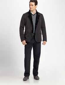 Lightweight outerwear essential, perfect when layering this season and beyond, finished with both a zip and button front finished in a smooth, resilient exterior.Zip-frontSnap-button placketChest welt, waist flap pocketsAbout 31 from shoulder to hemFully lined70% microfiber/30% nylonDry cleanImported Lightweight outerwear essential, perfect when layering this season and beyond, finished with both a zip and button front finished in a smooth, resilient exterior.Zip-frontSnap-button placketChest welt, waist flap pocketsAbout 31 from shoulder to hemFully lined70% microfiber/30% nylonDry cleanImported