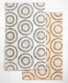 Circle up! A modern motif of stylish circles accents your bath with a refreshing, comforting appeal. Choose from two hues in soft cotton. Non-skid back. Circle up! A modern motif of stylish circles accents your bath with a refreshing, comforting appeal. Choose from two hues in soft cotton. Non-skid back.