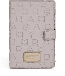 Detailed in durable neoprene in a soft shade of pale mink, Marc by Marc Jacobs allover logo print case lends a covetable romantic edge to reading - Snap closure with elastic straps at corners, gold-toned metal logo plaque - Slip into sleek leather shopper totes Detailed in durable neoprene in a soft shade of pale mink, Marc by Marc Jacobs allover logo print case lends a covetable romantic edge to reading - Snap closure with elastic straps at corners, gold-toned metal logo plaque - Slip into sleek leather shopper totes