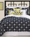 Black and white chic. A latticework design creates a bold look in this Black Trellis duvet cover set from Trina Turk for a decidedly contemporary appeal. Button closure.