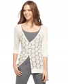 The perfect layer gets a knit upgrade with this cardi from Miss Chevious that boasts an artful crochet design!