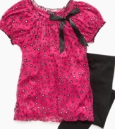 Polka dots and a funky bubble shape give this tunic set by Tempted it's playful and pretty style.