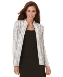 Put some sparkle in your style with this glamorous Alex Evenings jacket, a chic and versatile statement piece. Put some sparkle in your style with this glamorous Alex Evenings jacket, a chic and versatile statement piece.