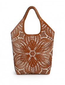 THE LOOKBraided leather shoulder strapsFloral laser cut leatherMagnetic top closureOne inside open leather pocketOne inside zip pocket with logo pullInside logo detailTHE MEASUREMENTShoulder straps, 9 drop14½W X 19½H X 3DTHE MATERIALLeatherMicrofiber liningORIGINMade in Italy THE LOOKBraided leather shoulder strapsFloral laser cut leatherMagnetic top closureOne inside open leather pocketOne inside zip pocket with logo pullInside logo detailTHE MEASUREMENTShoulder straps, 9 drop14½W X 19½H X 3DTHE MATERIALLeatherMicrofiber liningORIGINMade in Italy