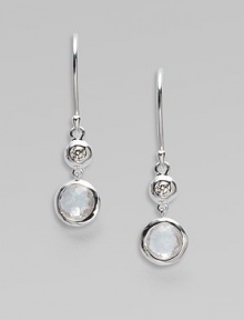 From the Silver Rain Collection. A lovely clear quartz crystal, richly faceted in a modern sterling silver setting, is capped by one shimmering diamond.Diamonds, .07 tcw Clear quartz Sterling silver Drop, about 1 Ear wire Imported From the Silver Rain Collection. A lovely clear quartz crystal, richly faceted in a modern sterling silver setting, is capped by one shimmering diamond.Diamonds, .07 tcw Clear quartz Sterling silver Drop, about 1 Ear wire Imported