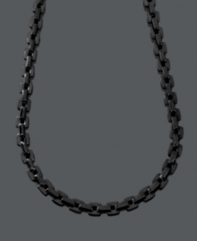 Square up your look with edgy style. Men's necklace features a snappy square link chain set in black ion-plated stainless steel. Approximate length: 24 inches. Square up your look with edgy style. Men's necklace features a snappy square link chain set in black ion-plated stainless steel. Approximate length: 24 inches.