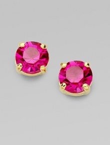 Beautiful, hand-crafted glass shines radiantly on a 12k goldplated setting. Glass 12k goldplated Diameter, about ½ 14k gold-filled post back Imported Beautiful, hand-crafted glass shines radiantly on a 12k goldplated setting. Glass 12k goldplated Diameter, about ½ 14k gold-filled post back Imported