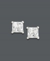 Polish your look to perfection with sweet diamond studs. Crafted in 14k white gold, near colorless princess-cut diamonds (3/4 ct. t.w.) are the perfect final touch. Approximate diameter:4-1/2 mm.