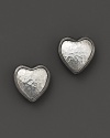 Hammered sterling silver heart earrings make a romantic, modern statement.