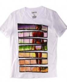 Color up your casual look with this graphic t-shirt from Bar III.