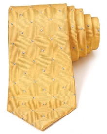 Crafted in luxurious silk with a reserved pattern for classic appeal, this plush tie makes a polished statement. Crafted in luxurious silk with a reserved pattern for classic appeal, this plush tie makes a polished statement.