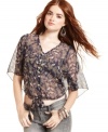 Loaded with delightful details, this top from Angie pairs breezy chiffon fabric with tie-front style.