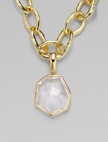 From the Modern Rock Candy Collection. A beautifully, faceted clear quartz stone set in radiant 18k gold on a wide bale. Clear quartz18k goldSize, about 1½18k gold baleImported Please note: Chain not included. From the Modern Rock Candy Collection. A beautifully, faceted clear quartz stone set in radiant 18k gold on a wide bale. Clear quartz18k goldSize, about 1½18k gold baleImported Please note: Chain not included.