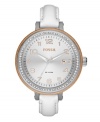 An oversized case contrasts gorgeously with the ultra-thin strap of this Bridgette watch by Fossil.