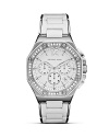 Bright white and silver trump drab winter days with this crystal-accented watch. Take your sartorial cue from all- American style with this watch from MICHAEL Michael Kors.