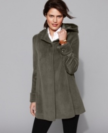 Bundle up in Jones New York's petite flocked coat. A touch of angora adds an extra-soft feel. Bundle up in Jones New York's petite flocked coat. A touch of angora adds an extra-soft feel.