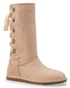 In a textured cotton weave, the UGG® Australia Heirloom boots offer superior warmth and comfort with a feminine finish.