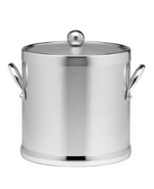 You'll be serving everything on the rocks with this insulated ice bucket from Kraftware. A brushed chrome finish with polished handles and trim brings effortless cool to cocktail-hour favorites. You'll be serving everything on the rocks with this insulated ice bucket from Kraftware. A brushed chrome finish with polished handles and trim brings effortless cool to cocktail-hour favorites.