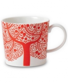 Branch out from the Fable Garland dinnerware pattern with the red tree accent mug. Featuring distinct Scandinavian style and the sleek durability of Royal Doulton porcelain. Branch out from the Fable Garland dinnerware pattern with the red tree accent mug. Featuring distinct Scandinavian style and the sleek durability of Royal Doulton porcelain.