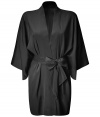 Lounge in high style with this ultra-chic kimono jacket from Philip Lim - Open silhouette, three-quarter flutter sleeves, tie waist belt - Pair with a slip dress and shearling slippers