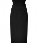 Cut a feminine figure this season in Jil Sanders high-waisted black wool pencil skirt, perfect for taking chic days at the office into polished after-work cocktails - Hidden side zip, kick pleat - Pair with a slim fitting blouse and sky-high heels