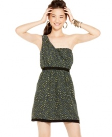 Get spotted for adorable style in this printed, one-shoulder dress from Be Bop – a sweet and graphic addition to your collection of warm-temp frocks! Get spotted for adorable style in this printed, one-shoulder dress from Be Bop – a sweet and graphic addition to your collection of warm-temp frocks!