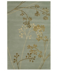 Slip into a more comfortable space. This simple, serene area rug is accented with viscose for a silky soft feel. Plush New Zealand wool is hand-tufted in a quiet design of flowering branches, bringing gentle charm into your home. Slip into a more comfortable space. This simple, serene area rug is accented with viscose for a silky soft feel. Plush New Zealand wool is hand-tufted in a quiet design of flowering branches, bringing gentle charm into your home.